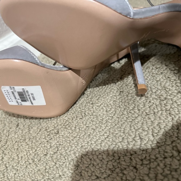 New Gianvito Rossi Silver Velvet Heels - Picture 3 of 4